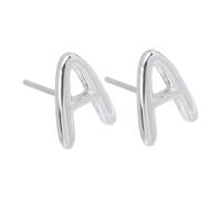 Healeved Letter Earrings Minimalist Alphabet Pierced Earrings for Everyday Wear Elegant Silver Push Back Design Accessory for Casual Outfits Timeless Addition to Your Jewelry Collection