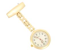 Healeved Luminous Nurse Pocket Watch Clip Elegant Gold Shell and Sun Pattern Portable Glowing Brooch for Medical Professionals