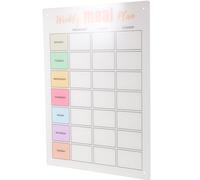 Healeved Magnetic Acrylic Dry Erase Board and Weekly Menu Planning for Fridge, Reusable Household Meal Planner with Assorted Colour, Attachable to White Board for Kitchen Organisation