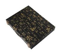 Healeved Mahjong Game Organizer and Wooden Storage Box with Compartments, Embossed Surface for 4.0Cm Tiles, Portable Carrying Case for Chess and Mahjong Sets, 26X19Cm