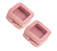Healeved Makeup Bag with Zipper Portable Cosmetic Pouch PVC Lipstick Storage Bag for Travel and Daily Use Organiser Set of 2