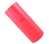 Healeved Makeup Brush Holder Pu Leather Cosmetic Storage Bucket for Travel Compact and Functional Makeup Organizer Bright Red Protects Brushes and Keeps Them Tidy