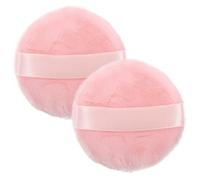 Healeved Makeup Sponge Powder Puff Set 2pcs 75mm Diameter Soft Velvet Cotton Ribbon Face Cosmetic Applicator for Loose and Setting Powder