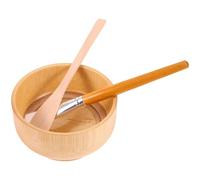 Healeved Mask Mixing Bowl Mask DIY Making Bowl Easy to Clean Portable Elegant Wood Material Kit for Friends Who like DIY at Home with Brush and Spatula