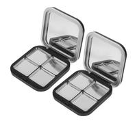 Healeved Matte Black Empty Eyeshadow Palette Set 4-pan Makeup Container Magnetic Pans for Eyeshadow Blush and Lip Products for Professionals and Makeup Enthusiasts for Travel and Organization