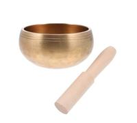 Healeved Meditation Copper Singing Bowl Set Soothes the Mood and Provides Voice with Wooden Mallet and Gasket, Golden Sound Bowl for Yoga Rooms for Spiritual Practitioners and Teachers
