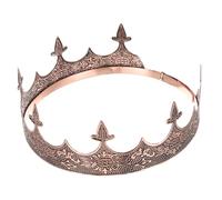 Healeved Men Crown Headband Retro King Hair Decor Lightweight Performance Prop for Cosplay Party and Photoshoot Comfortable European American Male Crown Headwear