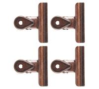 Healeved Metal Bulldog Binder Clips 65Mm Retro Hinge Clamps 4Pcs for Document Organization, Ticket Holding, Art Crafts, Home and Office Use