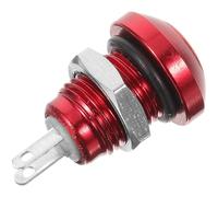 Healeved Metal Ip66 round 8mm Red Push Button Momentary Type Self-resetting with Bright Colour for Easy Identification Rated for Automobiles and Home Appliances