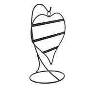 Healeved Metal Jewelry Display Stand Heart Shape Earring Organizer Rack for Retail Vendors Black Sturdy Metal Holder for Earrings Jewelry Showcase with Artistic Ironwork Design