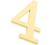 Healeved Metal Magnetic House Numbers Set 4pcs Gold Solid Number Plate with Strong Magnet for Outdoor Mailbox Address Signs and Home Door Numbering