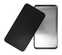 Healeved Metal Rectangular Cash Tin Box with Lid, Currency Holder and Coin Organizer for Home and Office, Portable Black Money Storage Box