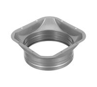 Healeved Metal Square to Round Duct Transition, 4" Duct Flange Adapter, Transition Fitting for Range Hood, Microwave Vent, Dryer Vent, Exhaust Fan