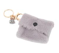 Healeved Mini Coin Purse Cute Kawaii Wallet Small Pouch Keychain for Handbag Car Pendants Data Cable Organizer Light Grey Change Wallet Purse Keychain