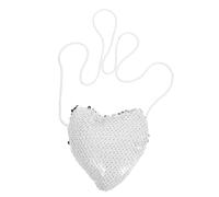 Healeved Mini Heart Shaped Sequin Purse for Plastic Polyester Small Clutch Bag for Travel School Shopping Stylish S Cell Phone Holder