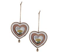 Healeved Mini Picture Frames Wooden 2Pcs Heart Design Photo Frames for Themed Parties and Tree Display Decorations