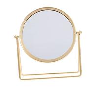 Healeved Mirror Frame Rotation Direction Golden with Or Iron Makeup Glass Elegant round Vanity Material and for Desk Countertop Use by Ladies and Beauty Lovers