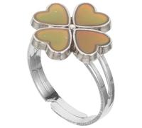 Healeved Mood Changing Four-Leaf Shamrock Ring for Cute Temperature Sensitive Decorative Ring for Adjustable Cartoon Animal Design