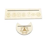 Healeved Moon Phase Tarot Card Holder Wooden Altar Stand for Bedroom | Khaki Finish, Moon and Rectangular Shapes, Delicate Creative Style, Religious Sacrifice Activity Use