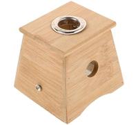 Healeved Moxa Sticks Box Burner Moxibustion Therapy Device Portable Design Efficient Heat Dissipation Single Hole Design with Strap Khaki Wood Magnet for Relaxation on The Go Health