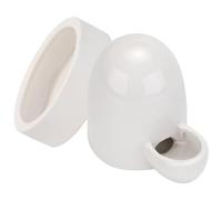 Healeved Multi-functional Chick Feeder with Ceramic Chicken Food Bowl and White Chicken Water Feeding Holder, Easy to Fill Poultry Waterer Cups Set for Quail, Hen, and Pigeon Drinker