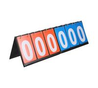 Healeved Multi-Functional Foldable 6-Digit Scoreboard 3 Red and 3 Blue Flip Panels for Sports Competition Basketball Game Supplies