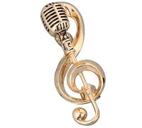Healeved Music Note Brooch Pin Microphone Alloy Pin for Weddings and Costume Accessories Lightweight Jewelry for Women and