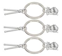 Healeved Musical Instrument Keychains Set Featuring Good Texture Made of Zinc Alloy 3pcs with Silver Finish and Decorative Design for Music and Rock Band Fans