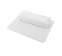 Healeved Nail Art Hand Cushion White PU Leather Litchi Texture Waterwashable Manicure Armrest Mat with Pillow Fit Salon Table Pad for Professional and Home Use