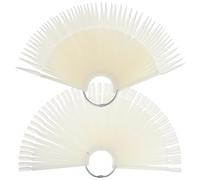 Healeved Nail Display Sticks Plastic and Metal Fan-shaped with Metal Rings 200 Pcs Reusable Nail Art Tips for Gel Manicures and Personal Practice for Beginners