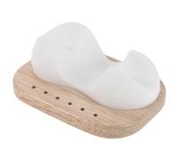 Healeved Nail Polisher Drill Bits Organizer with Silicone Cradle and Wood Base 6 Holes Nail Bit Holder Box for Salon Desk Organization with Scratch Prevention