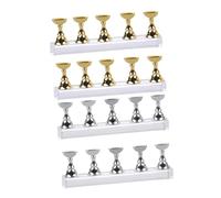 Healeved Nail Practice Base Set 5 Chessboard Nail Tips 1 Magnetic Acrylic Holder 4 Sets for Professional Use and Training