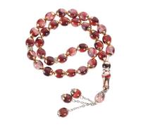 Healeved Natural Agate Muslim Prayer Beads Rosary with Smooth Grains Islamic Hand Chain for Pilgrimage and Meditation Comfortable Grip Prayer Accessory Gift for Men and Women Random Color