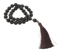 Healeved Natural Black Agate Muslim Prayer Beads Necklace with Smooth Surface, Special Design Beads Chain for Large Gatherings of Muslims and Islamic Weddings