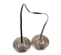 Healeved Nepalese Copper Tingsha Cymbals 4.5cm Mini Meditation Bells for Yoga and Sound Therapy - Tibetan Spiritual Percussion Instrument for Mindfulness and Relaxation
