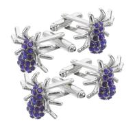 Healeved Novelty Spider Cufflinks Animal Insect Themed with Secure Fit and Sturdy Grip 2 Pairs Rhinestone Alloy Formal Shirt Accessories for Men for Wedding and Formal Party