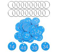 Healeved Numbered Valve Tags 1-50 with Blue Plastic Labels and 50 Metal Rings Classification Storage Tags for Home and Industrial Valve Identification for Office and Workshop Use