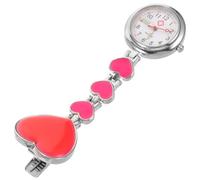 Healeved Nurse Hanging Watch Luminous Pocket Watch Four Pink Hearts Medical Fob for Doctors Nurses Hospital Use