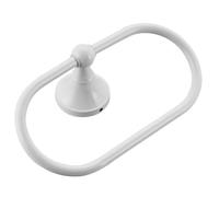Healeved Oval Wall Mount Towel Ring for Bathroom with White Copper Material, Easy to Install and Space-saving Design, Modern Simplicity Style Suitable for Home and Hotel Use