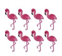 Healeved Pack of 12 Flamingo Patches for Iron-On and Sew on Colourful Fabric Patches for Clothing Jeans Bags and Hats Self-Adhesive Fashionable Embroidery Appliques