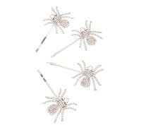 Healeved Pair of Spider Hair Clips for Halloween Gothic Style Rhinestone Hair Accessory for Women Girls