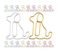Healeved Paper Clips Assorted Colour Dog Shaped 30pcs Metal Document Fixing Clips High Durability and Good Texture Random Color for Homework Use and Letters