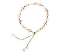 Healeved Pearl Bracelet for Women Adjustable Gold Plated Freshwater Pearl Bangle Stylish Adornment for Daily Wear Parties Work for Mum Daughter Friends