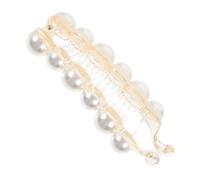 Healeved Pearl Hair Claw Clips Large Banana Clip Toothed Jaw Clamps Durable Plastic Hair Clasp Ponytail Styling Wedding Party Accessories