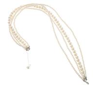 Healeved Pearl Necklace for Women Multi-strand Design Vintage Baroque Style Beige Plastic Material Elegant Jewelry for Formal Event and Banquets