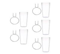 Healeved Pegboard Hooks and Cups Organizer Kit Silver Round Cup Holders with Steel and Abs Material 5 Sets 500ml Capacity Keeps Space Tidy for Home Or Workshop Wall Pegboard Storage