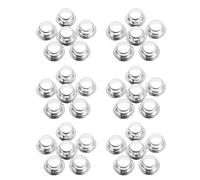 Healeved Perfume Bottle Cap Collar Replacement with Upgraded Seal and Oxidation Prevention Silver Metal 30pcs for 15mm Bottles Suitable for Everyday Use and DIY Repair