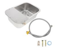 Healeved Pet Water Fountain Stainless Steel Pet Auto Watering Bowl, Automatic Drinking Bowl, Large Capacity, Silver, Spill-proof, Wide Shallow Basin, for Short-nosed Cats and Chickens,