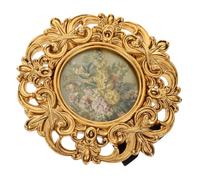 Healeved Photo Frame Antique Photo Frame Resin Material Golden Color Unique Shape Sturdy Base Finely Crafted Elegant Design Home Office Decoration