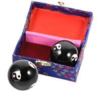 Healeved Physiotherapy Metal Hand Massage Balls 2Pcs Stress Balls for Adult Hand Exercise Textured Surface for Muscle Relaxation Random Color